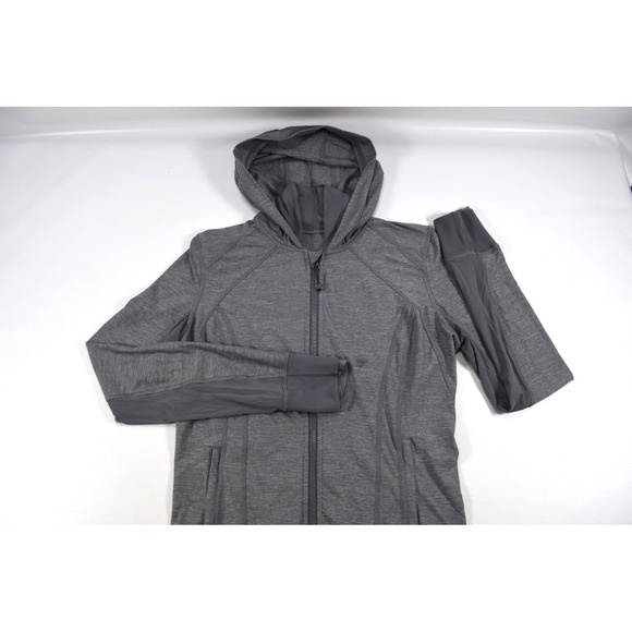 Lululemon Full Zip Lightweight Hoodie Jacket Womens 10 Gray Active Yoga Athletic - Picture 6 of 14